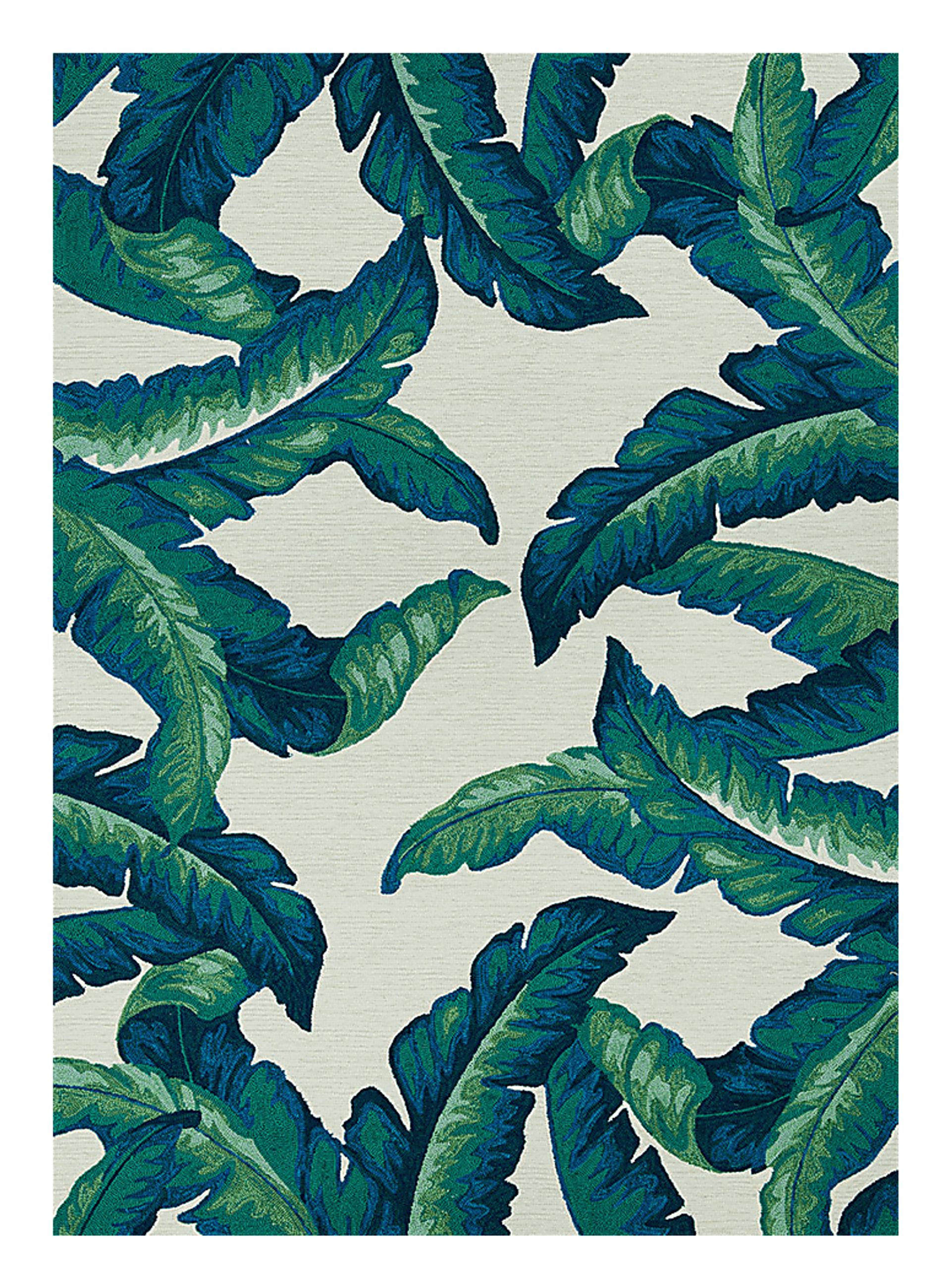 Lush Breeze Palm Green 5'6 x 8' Indoor/Outdoor Rug - Image 1