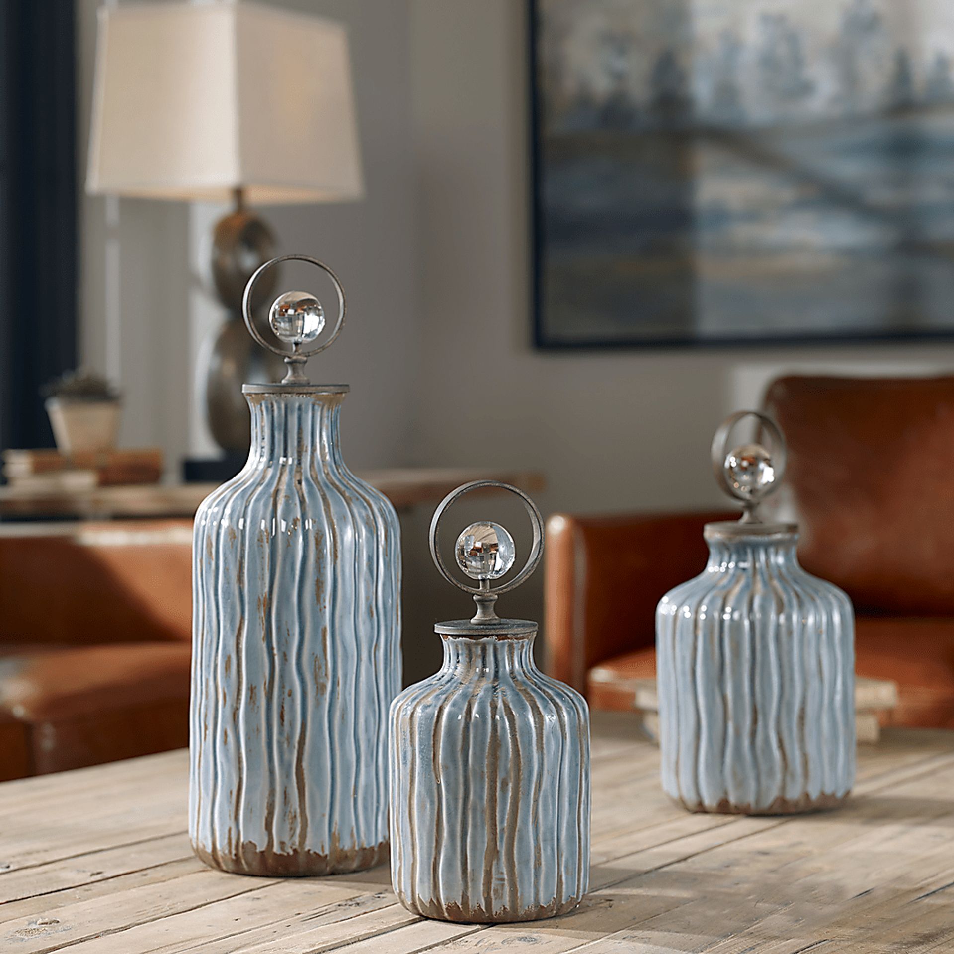 Luvane Gray Decor Bottle, Set of 3 - Image 4
