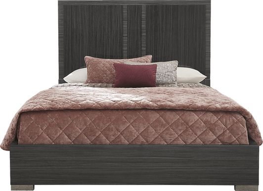 Luxe Point Black 3 Pc King Panel Bed