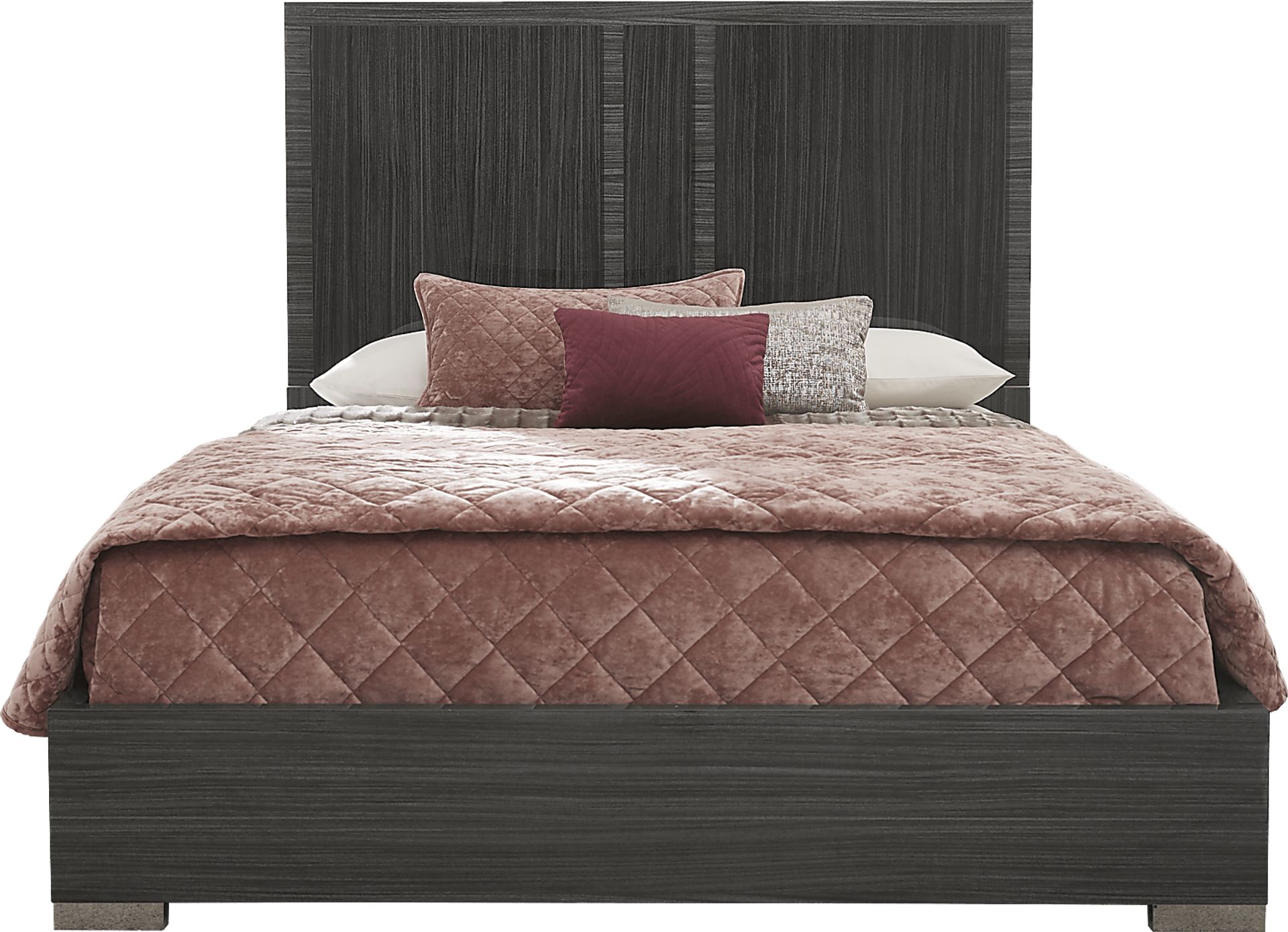 Luxe Point Black 3 Pc Queen Panel Bed - Image 1