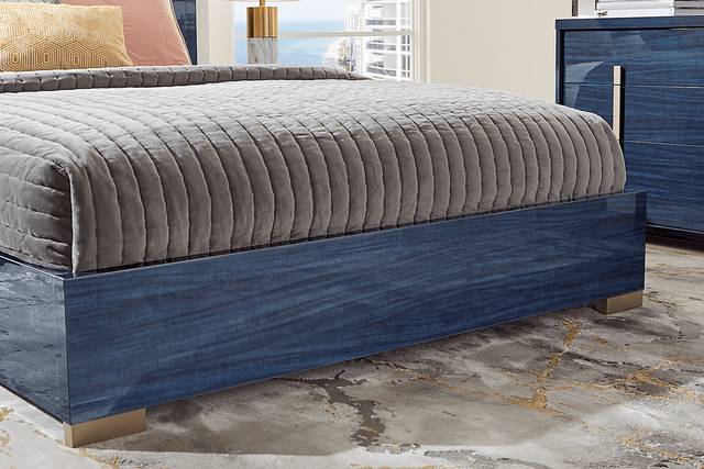 Luxe Point Blue 7 Pc Queen Panel Bedroom - Thumbnail - Image 4