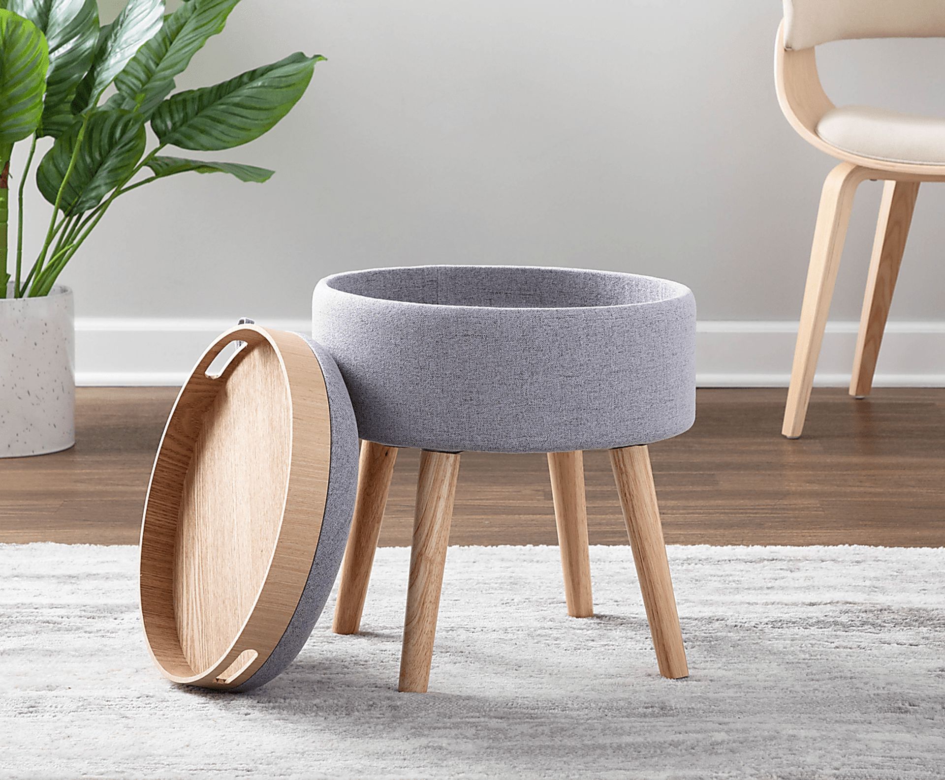 Luxomni Gray Accent Stool - Image 10
