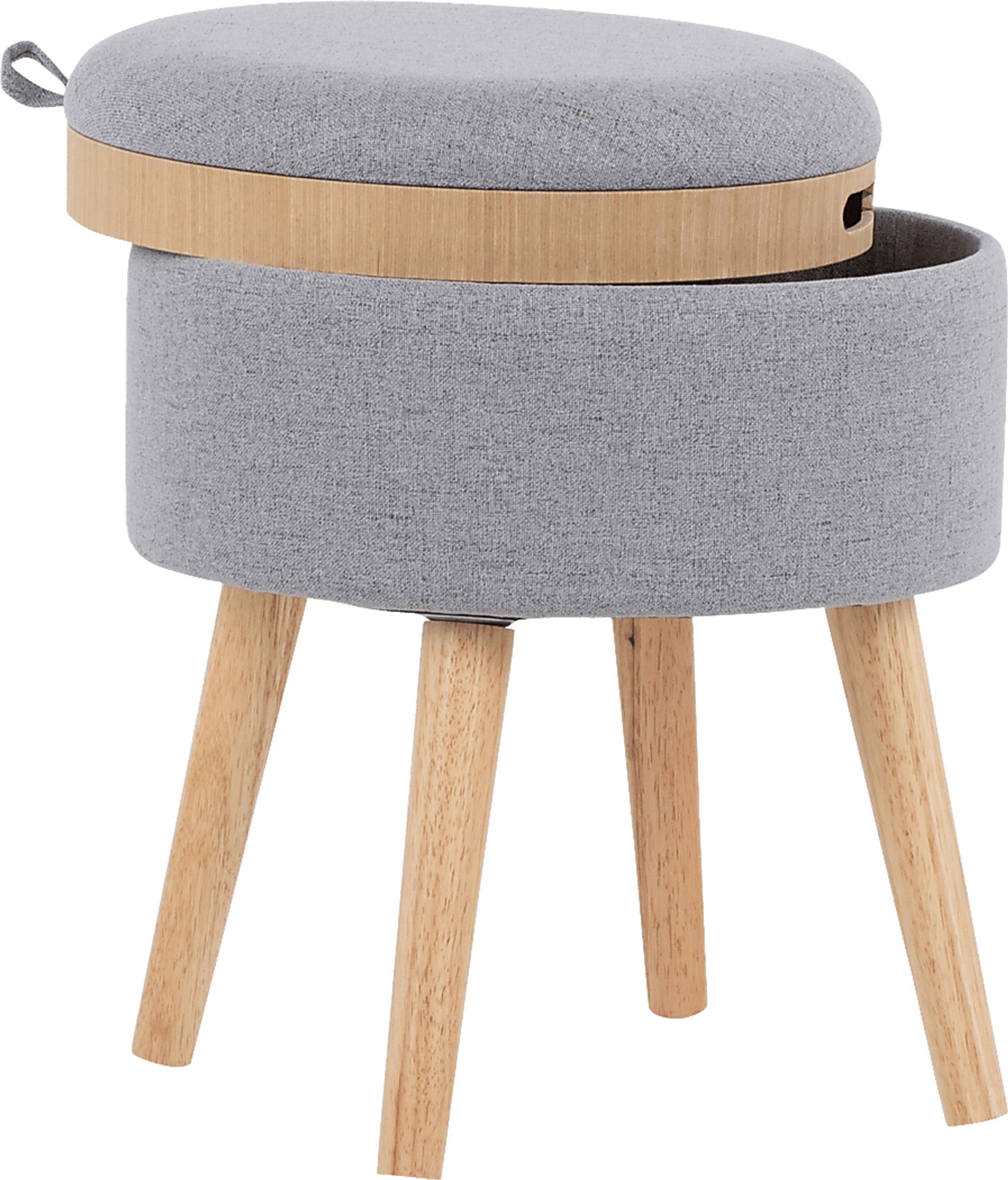 Luxomni Gray Accent Stool - Image 4