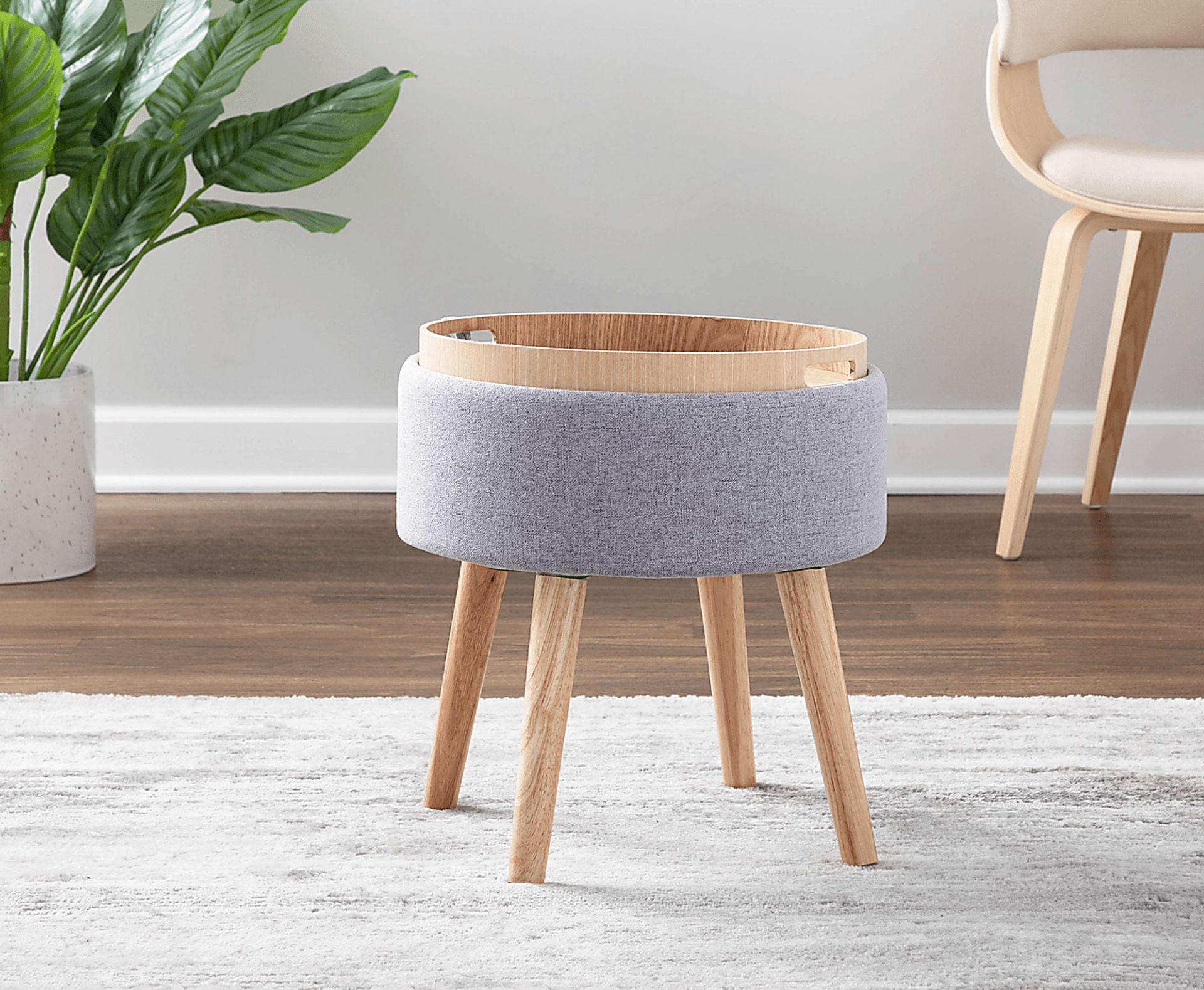 Luxomni Gray Accent Stool - Image 8