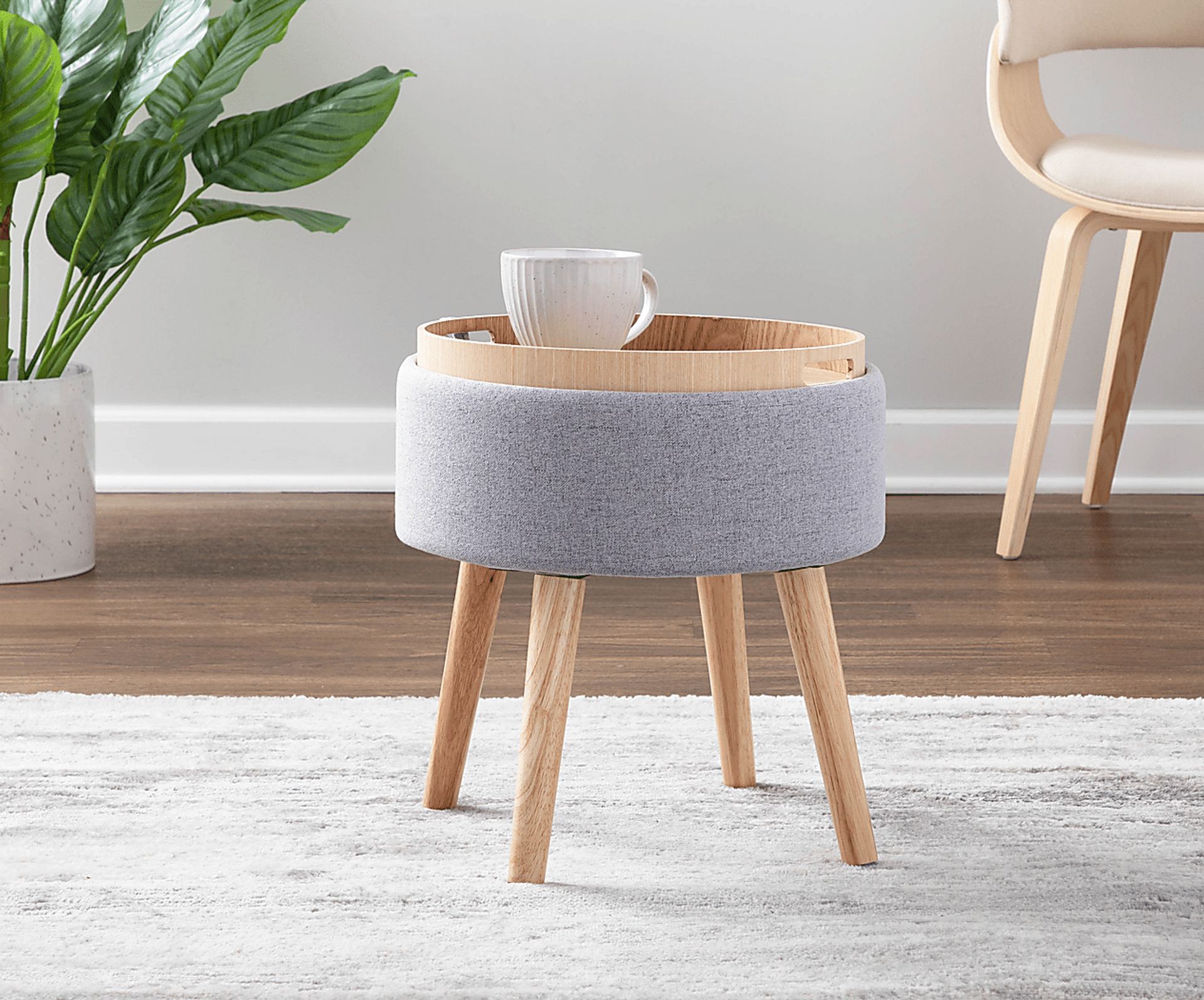 Luxomni Gray Accent Stool - Image 9