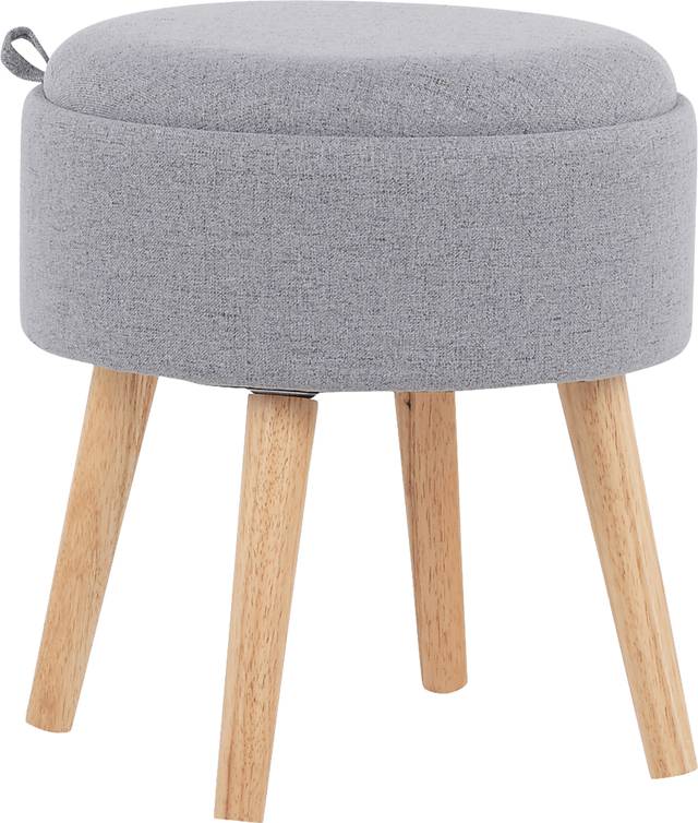 Luxomni Gray Accent Stool - Thumbnail - Image 1