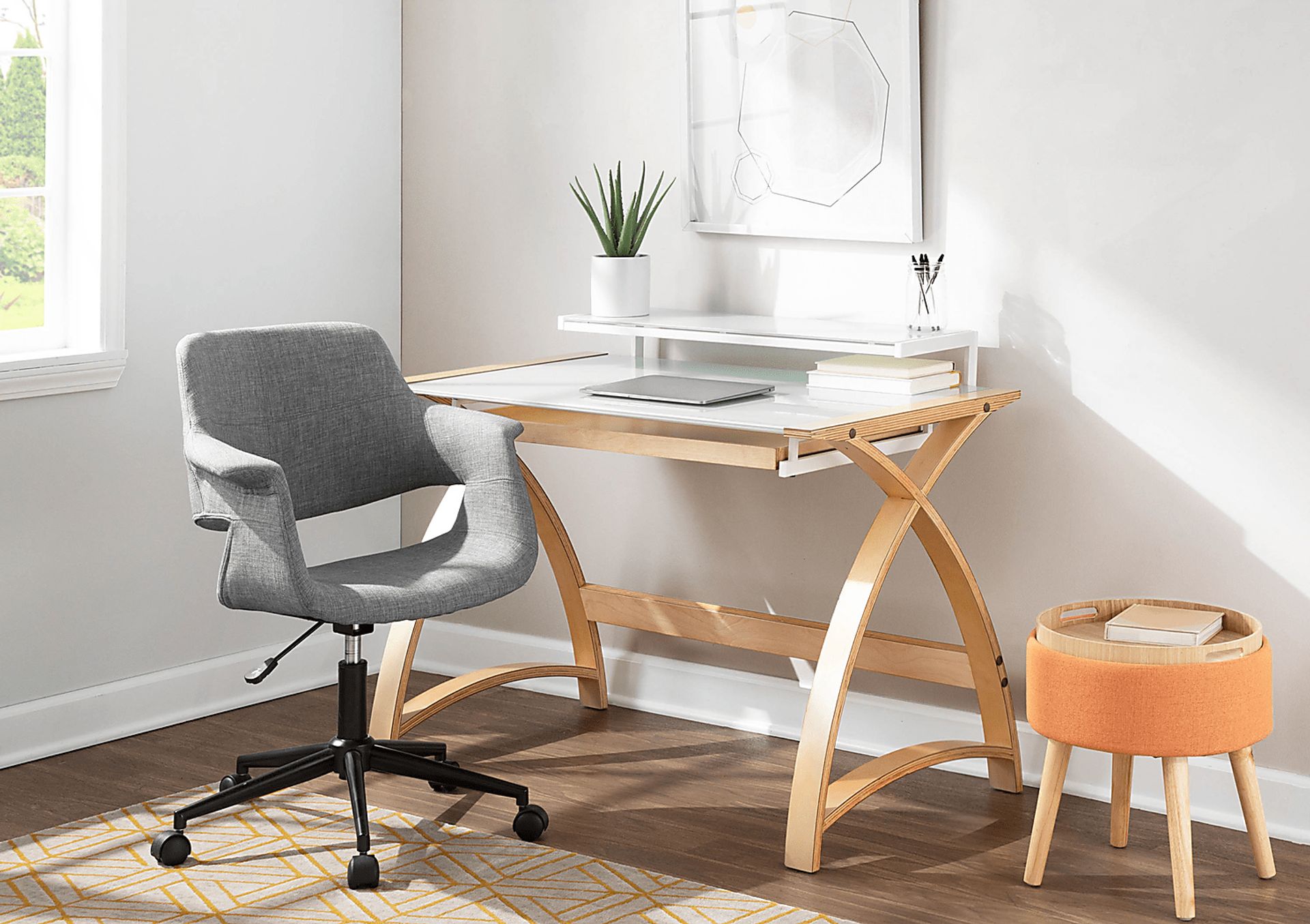 Luxomni Orange Accent Stool - Image 8