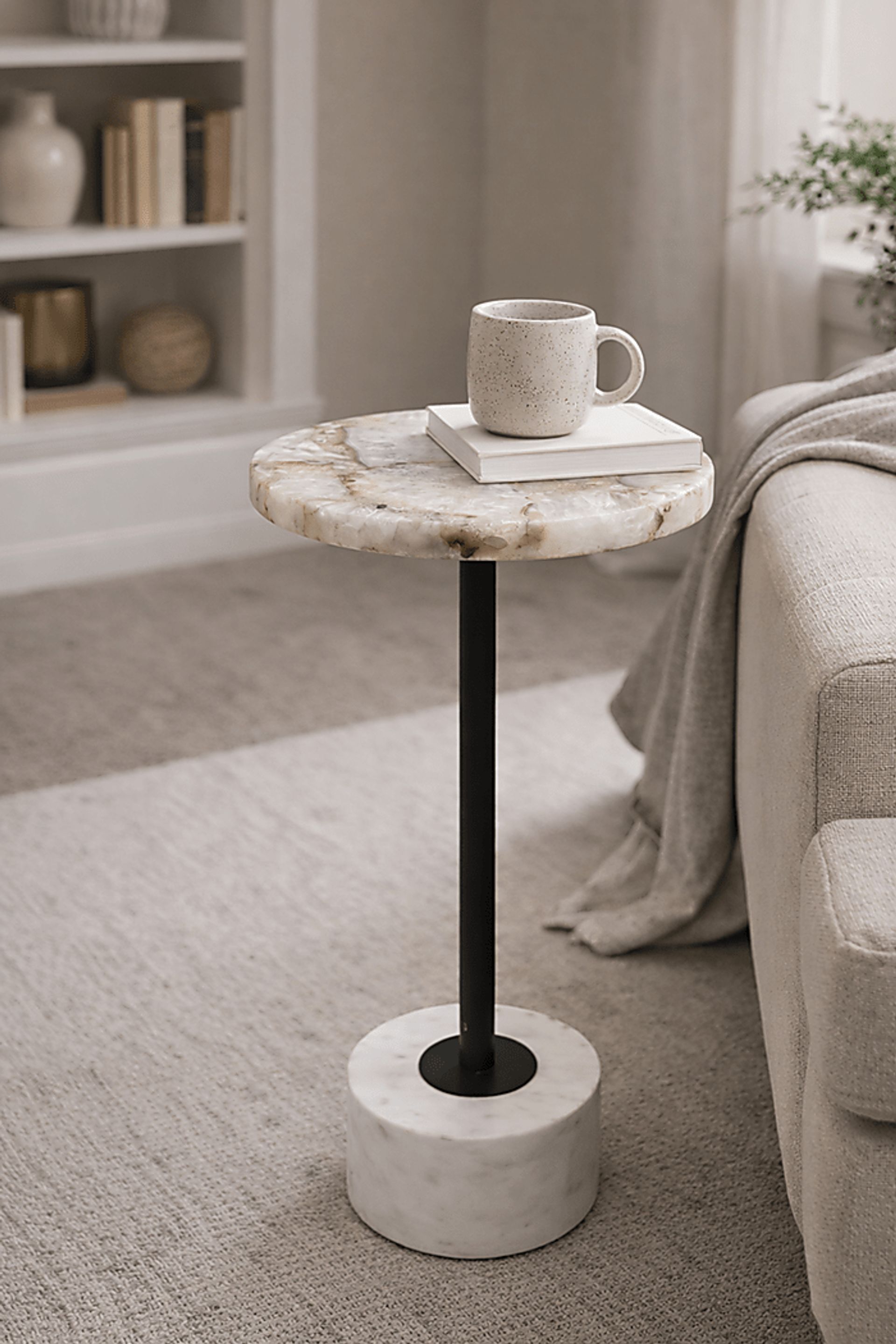 Luzul Black/White Accent Table - Image 2
