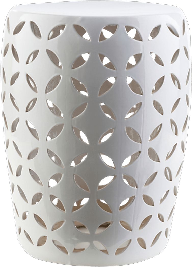 Lwandle White Outdoor Stool