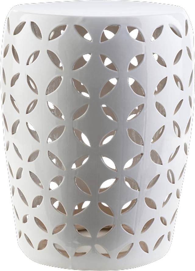Lwandle White Outdoor Stool - Thumbnail - Image 1