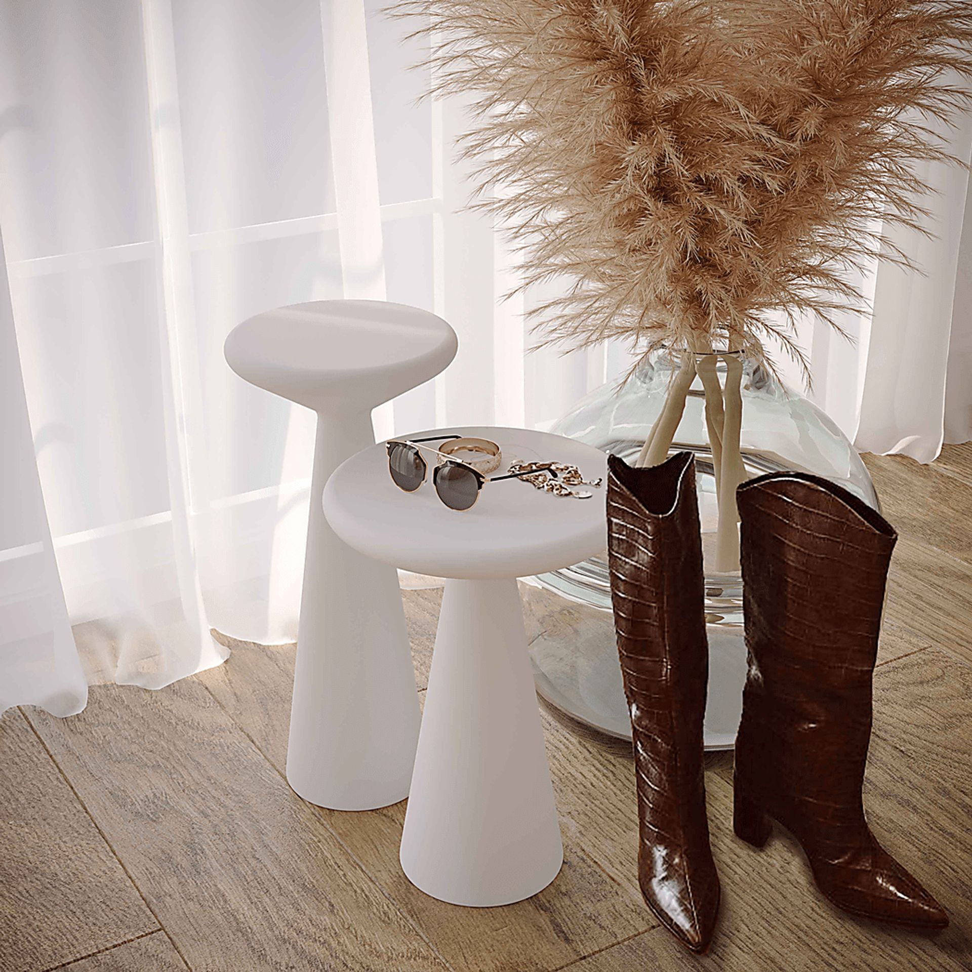 Lyana White Accent Table, Set of 2 - Image 5