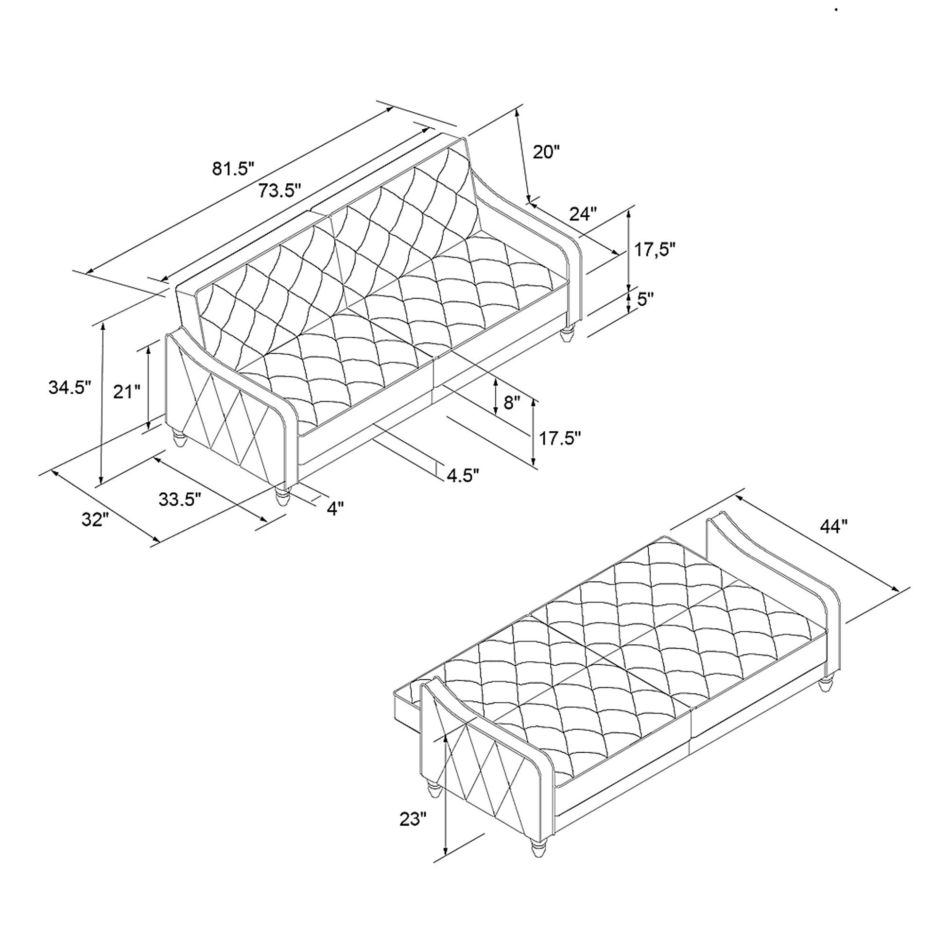 Lydra Beige Futon - Image 21
