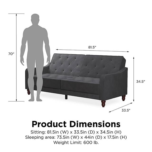 Lydra Gray Futon - Thumbnail - Image 13