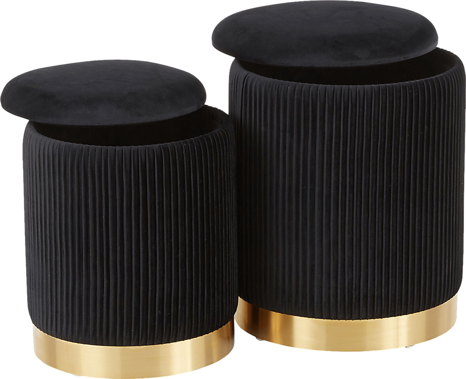 Lyerly Black Ottoman, Set of 2 - Image 4
