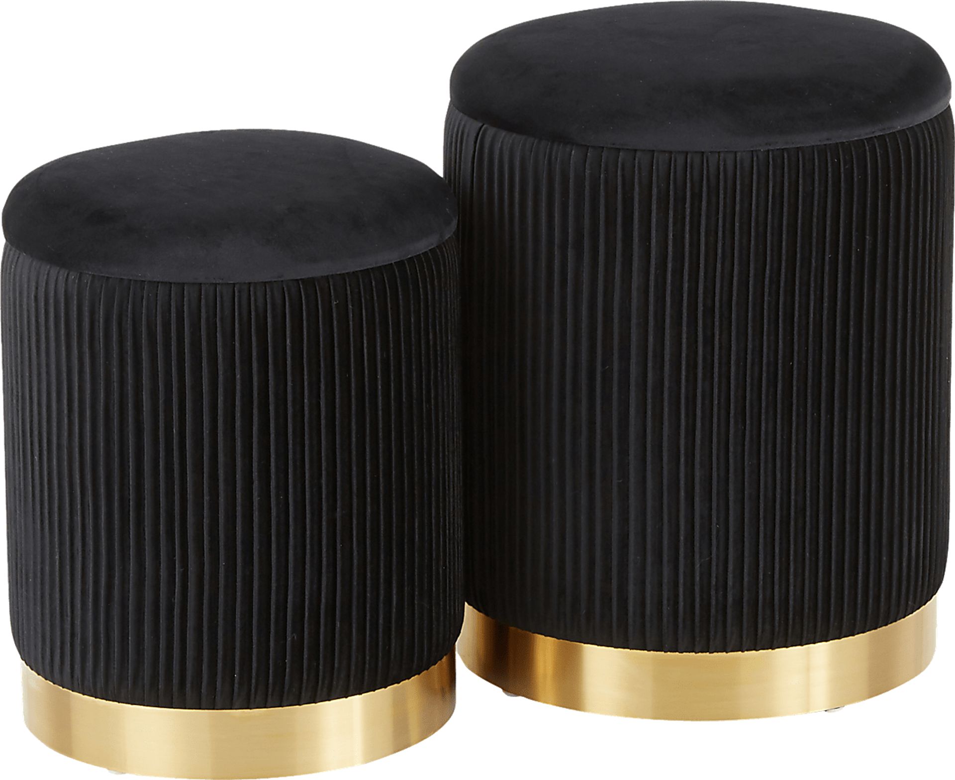 Lyerly Black Ottoman, Set of 2 - Image 1