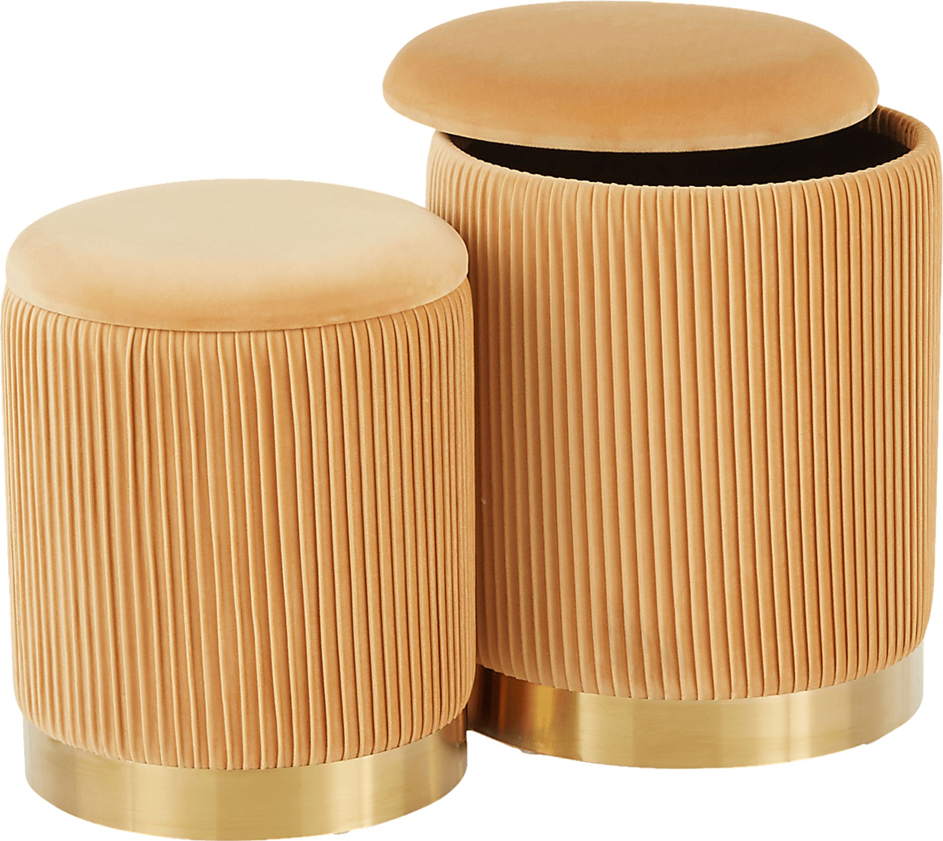 Lyerly Orange Ottoman, Set of 2 - Image 3