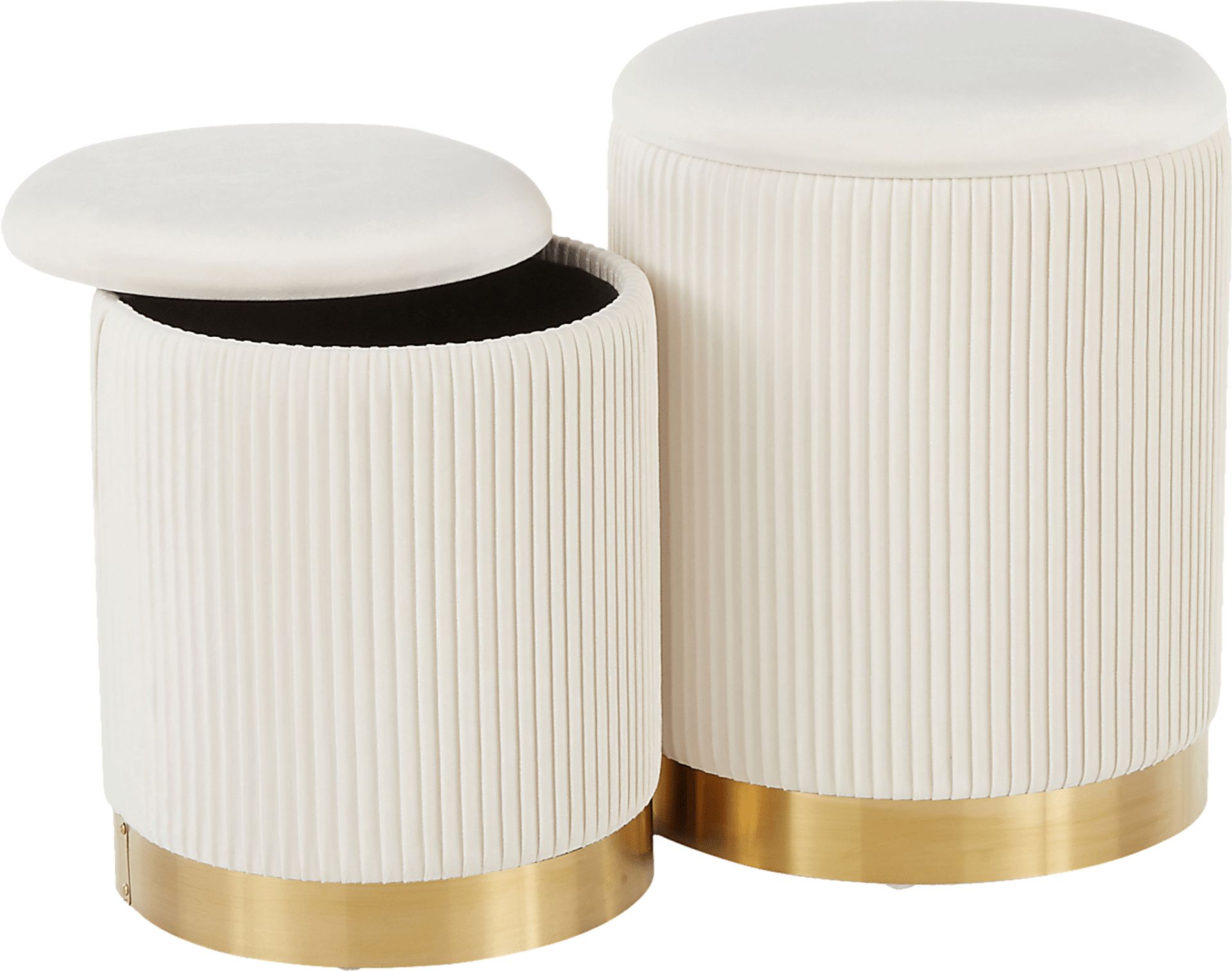 Lyerly White Ottoman, Set of 2 - Image 2