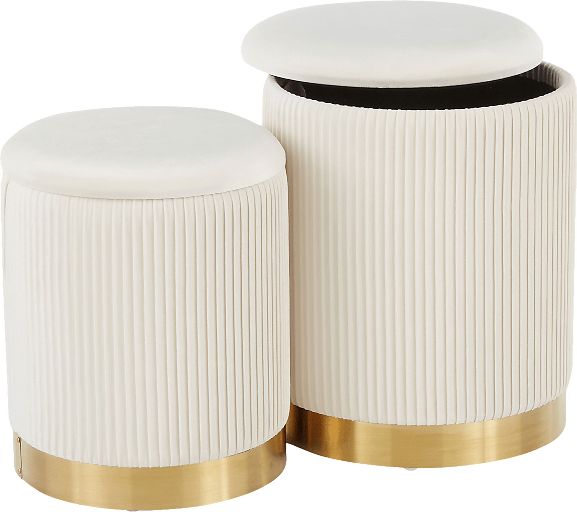 Lyerly White Ottoman, Set of 2 - Image 3