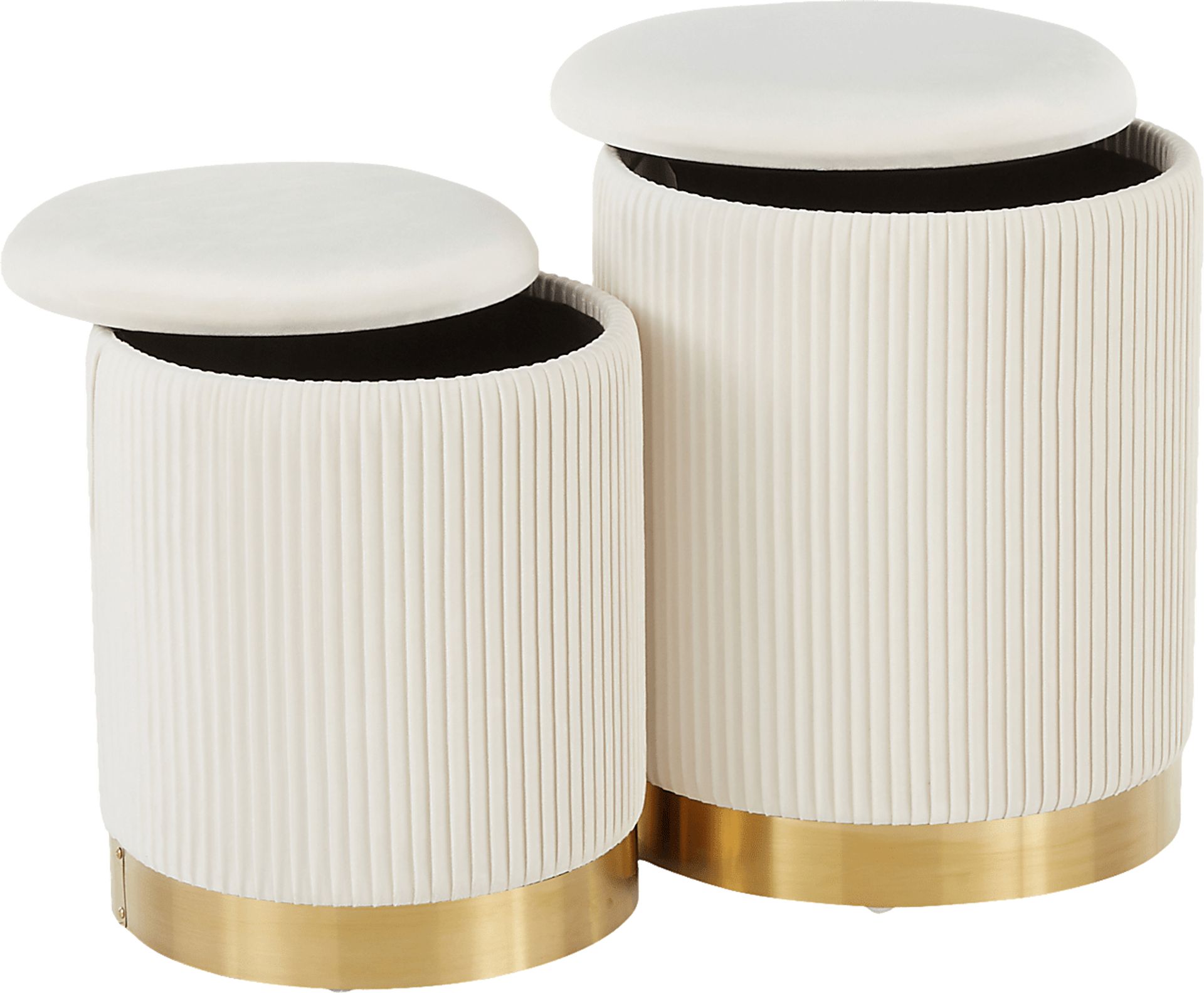 Lyerly White Ottoman, Set of 2 - Image 4