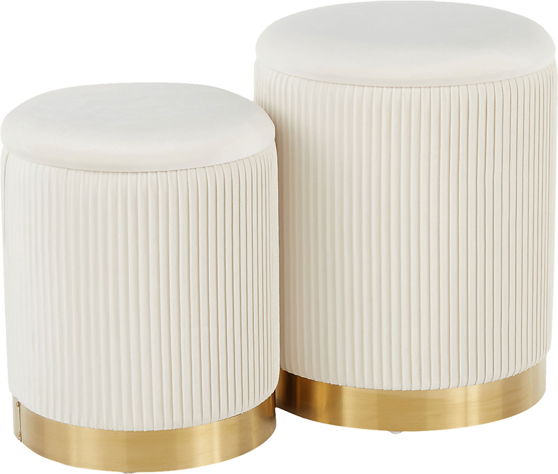 Lyerly White Ottoman, Set of 2 - Image 1