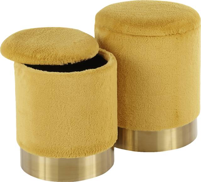 Lyerly Yellow Ottoman, Set of 2 - Thumbnail - Image 2