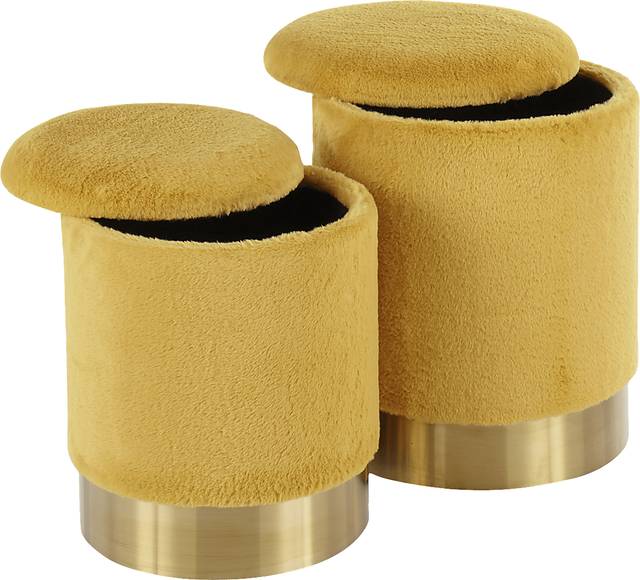 Lyerly Yellow Ottoman, Set of 2 - Thumbnail - Image 3
