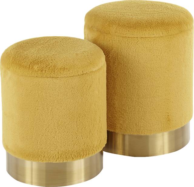 Lyerly Yellow Ottoman, Set of 2 - Thumbnail - Image 1