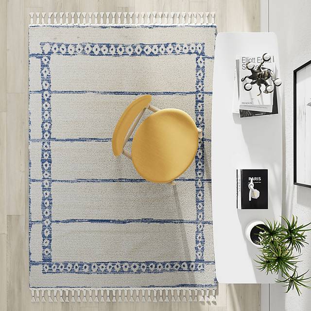 Lykol White/Blue 5' x 7' Rug - Thumbnail - Image 5