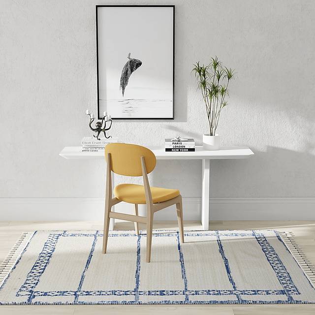 Lykol White/Blue 5' x 7' Rug - Thumbnail - Image 6
