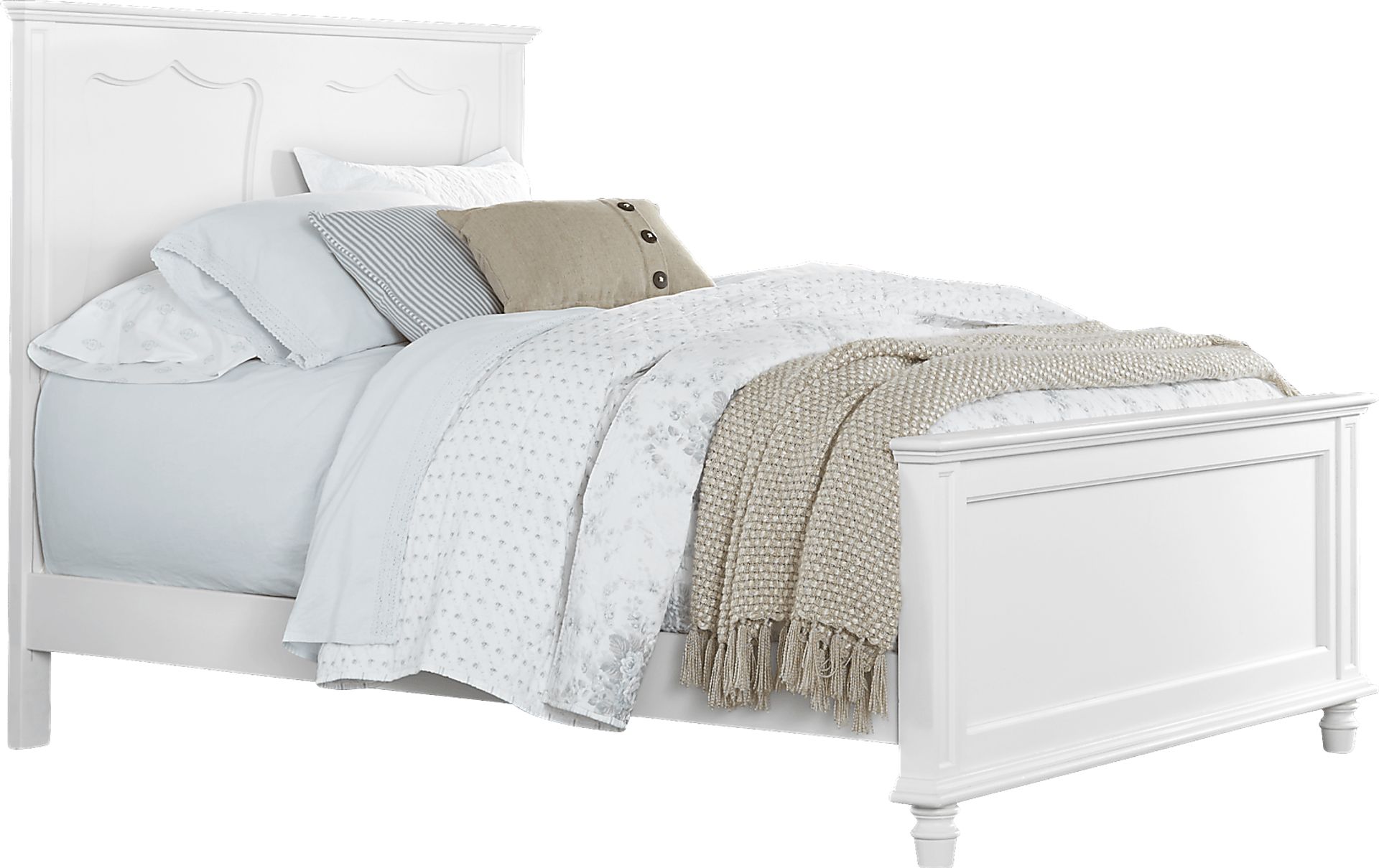 Lyla White 3 Pc Full Panel Bed - Image 1