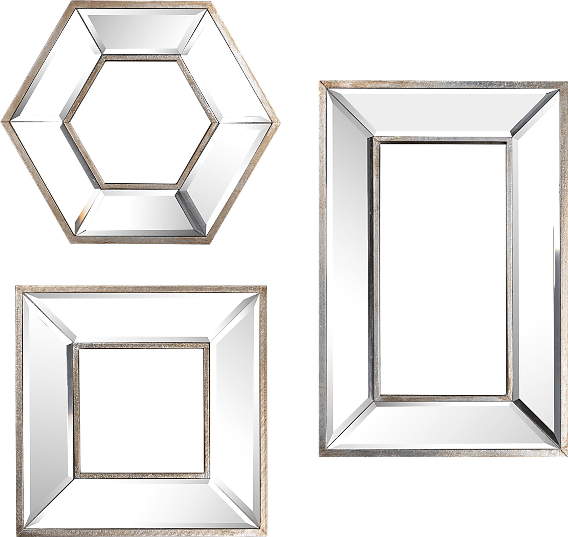 Lynah Silver Mirror, Set of 3 - Image 1