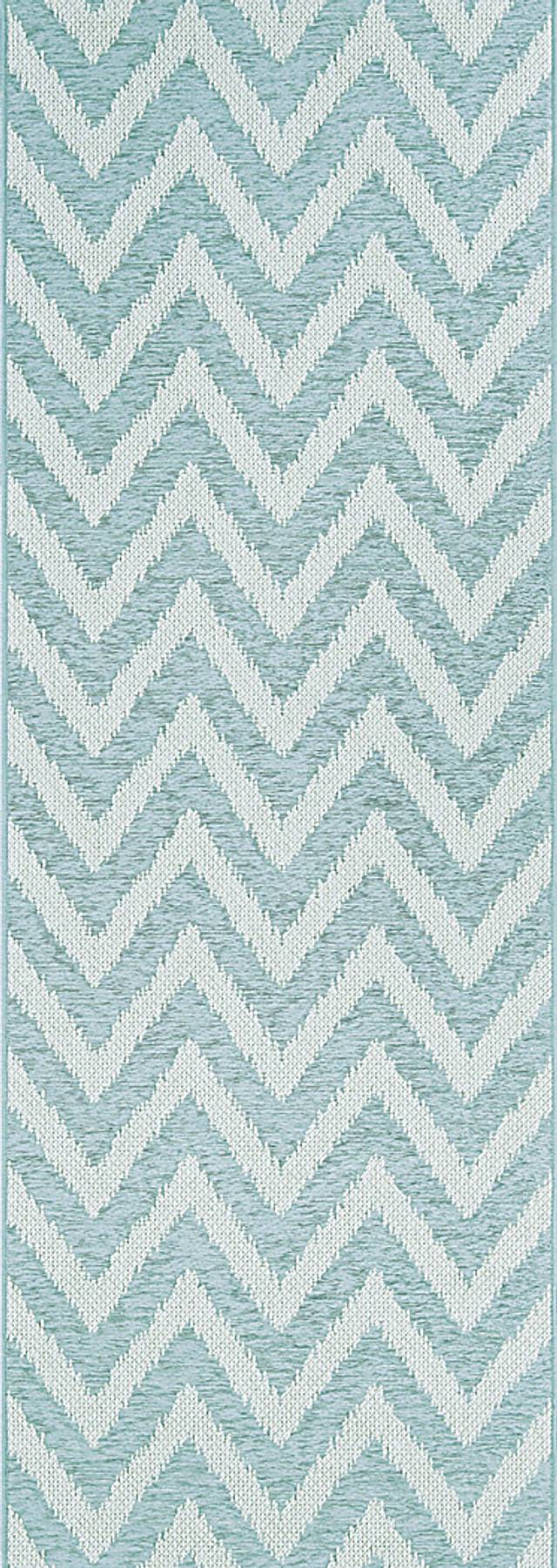 Lynna Teal 2'6 x 7'6 Runner Indoor/Outdoor Rug - Thumbnail - Image 1