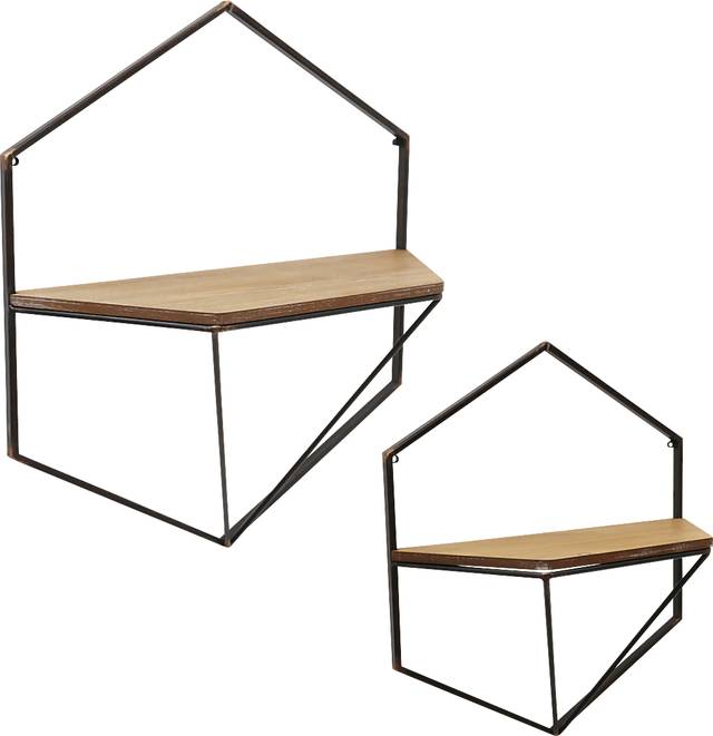 Lynndhurst Brown Wall Shelf, Set of 2 - Thumbnail - Image 1