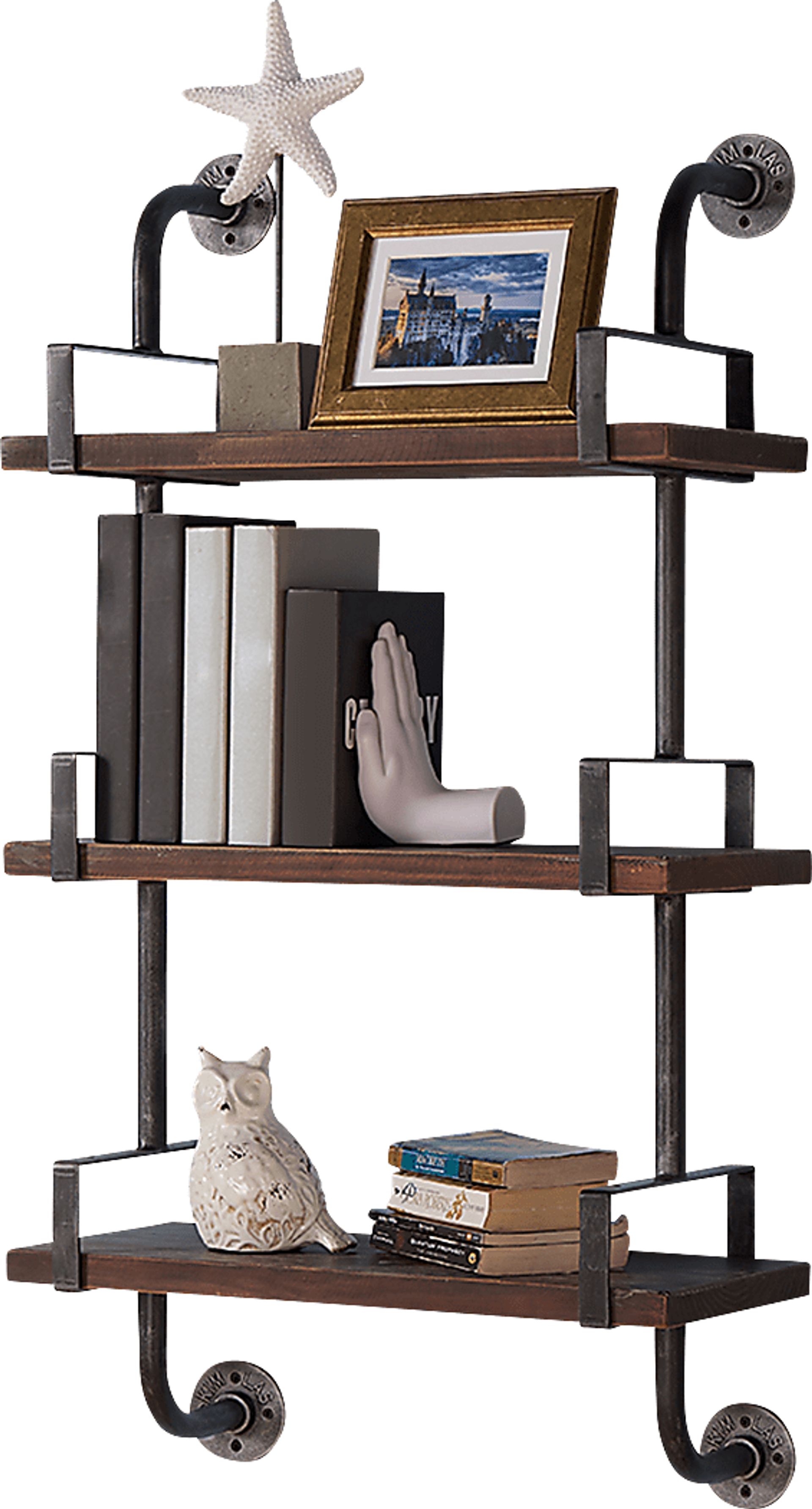 Lynnelle Walnut Wall Shelf - Image 1