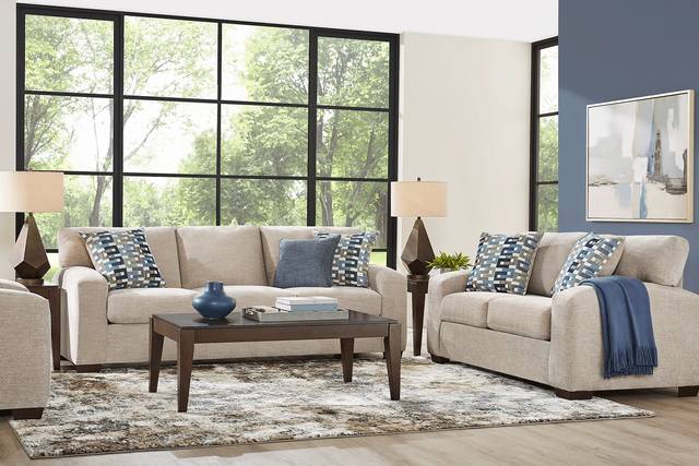 Lynwood Beige Sofa - Thumbnail - Image 2