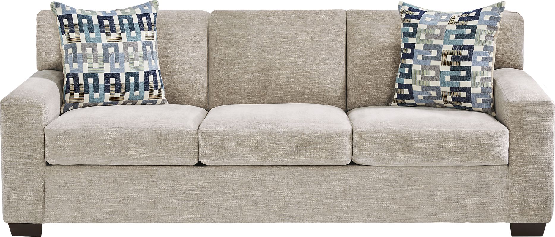 Lynwood 2 Pc Beige Woven Living Room Set With Sofa, Stationary Loveseat ...