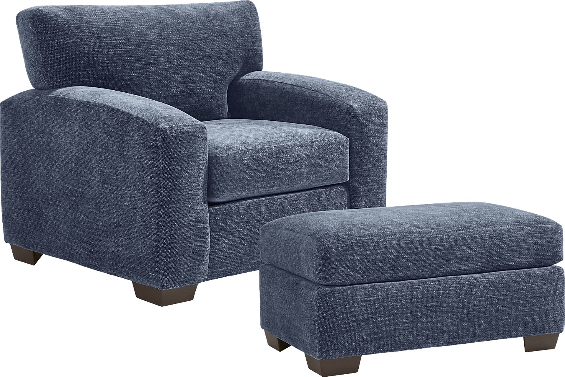 Lynwood Blue Chair with Ottoman - Image 1