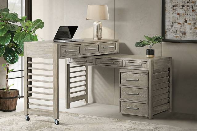 Lynnwood Taupe Swivel Desk - Thumbnail - Image 3