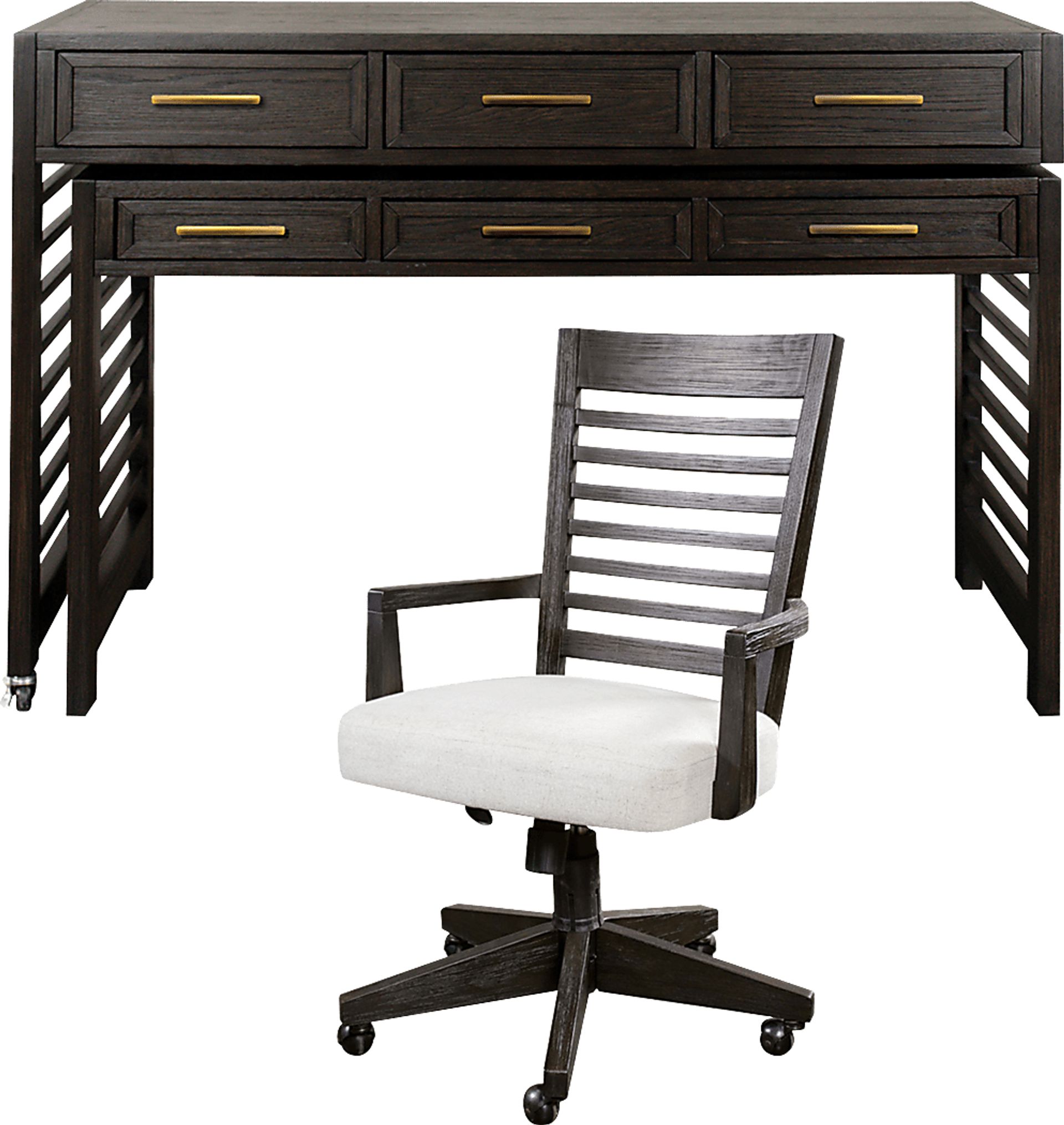Lynnwood Umber 2 Pc Swivel Desk and Chair Set - Image 1