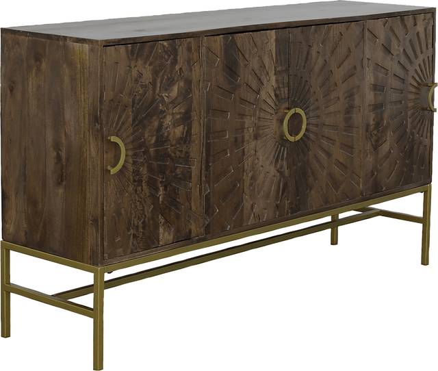 Lyrewood Brown Credenza - Thumbnail - Image 1