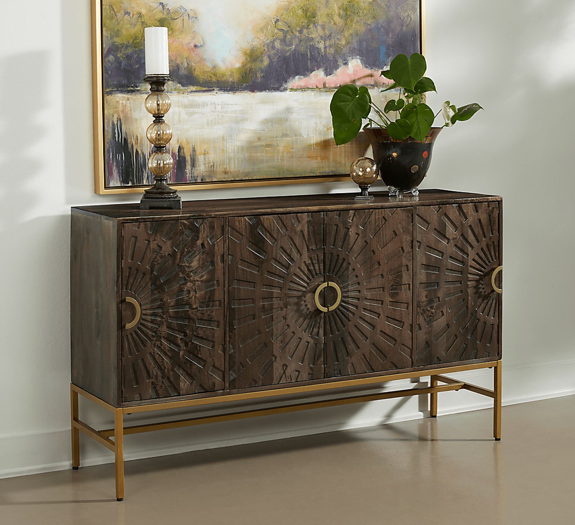 Lyrewood Brown Credenza - Image 2