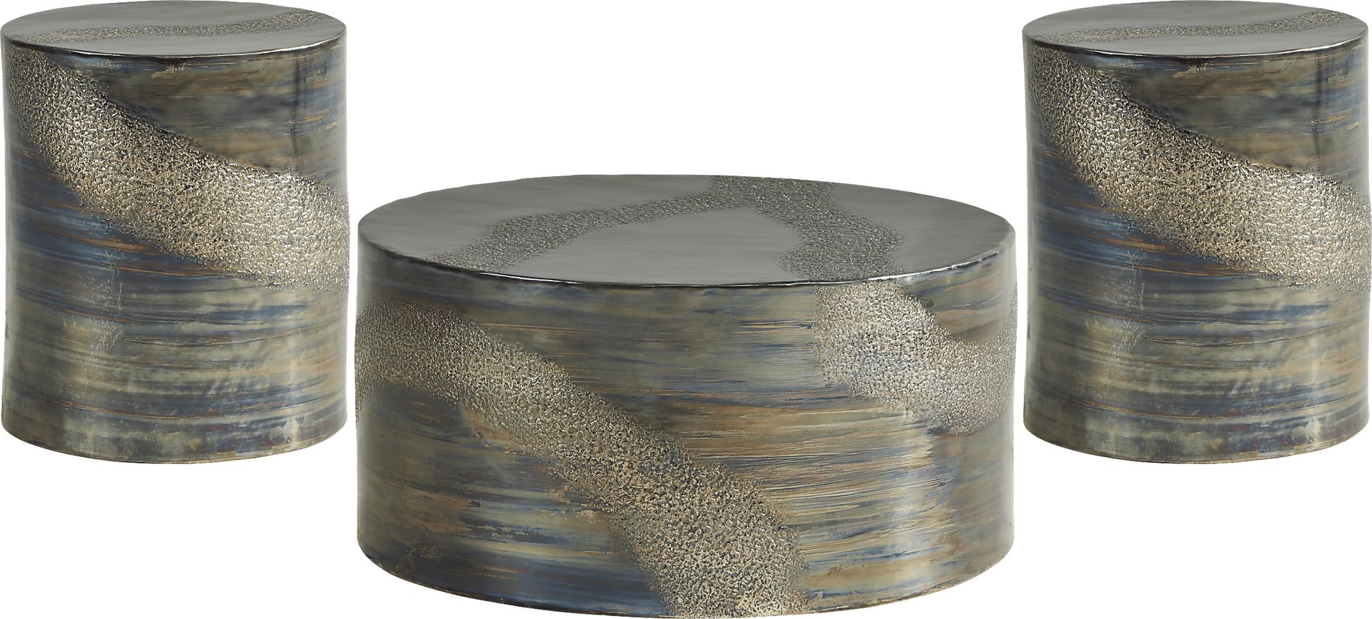 Lyrnea Gold 3 Pc Table Set - Image 1