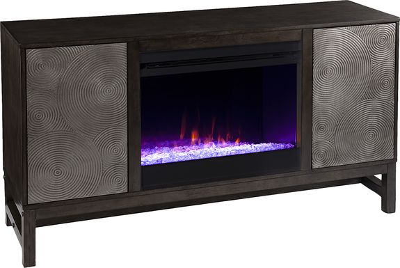 Lysander I Brown 54 in. Console, With Electric Fireplace
