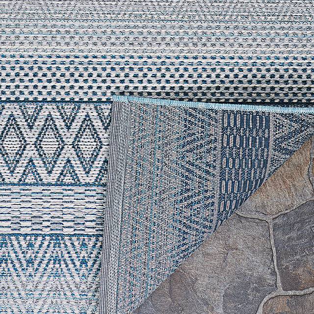 Mabella Blue 7'10 x 10'9 Indoor/Outdoor Rug - Thumbnail - Image 3