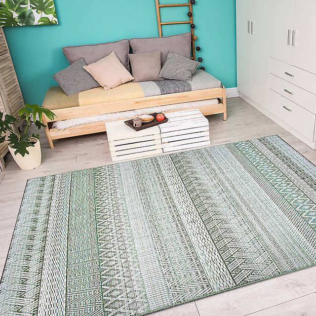 Mabella Green 7'10 x 10'9 Indoor/Outdoor Rug - Thumbnail - Image 4
