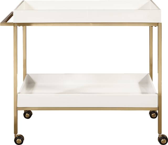 Mabelvale White Bar Cart - Thumbnail - Image 2