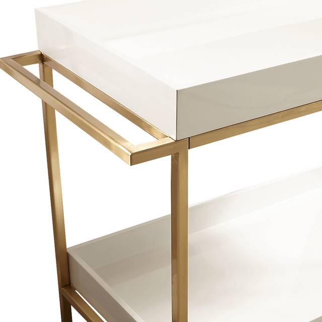 Mabelvale White Bar Cart - Thumbnail - Image 3