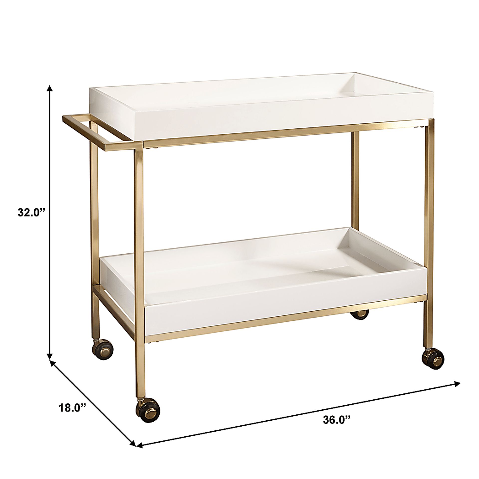 Mabelvale White Bar Cart - Image 5