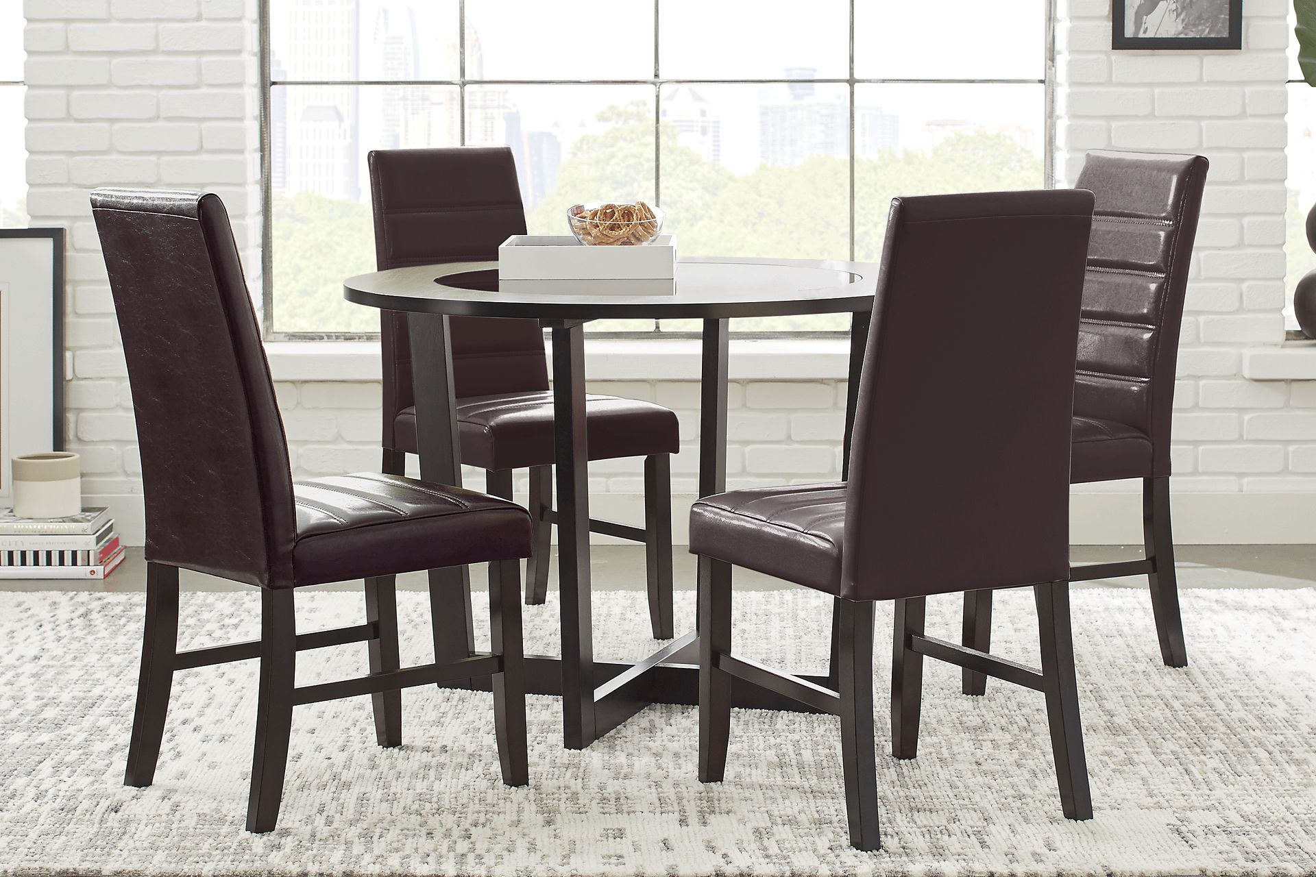 Mabry Espresso 5 Pc Dining Set with Brown Chairs - Image 1