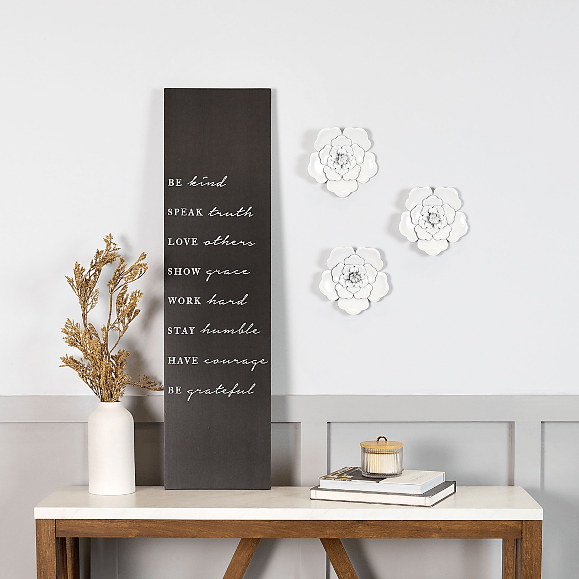 Machala White Wall Flowers Set of 3 - Image 6